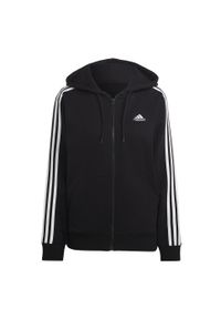 Adidas - Essentials 3-Stripes French Terry Regular Full-Zip Hoodie. Kolor: biały, wielokolorowy, czarny