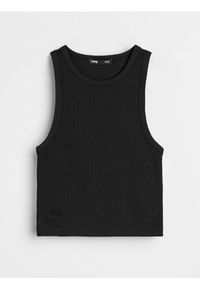 Sinsay - Crop top bez rękawów - czarny. Kolor: czarny. Długość rękawa: bez rękawów #1