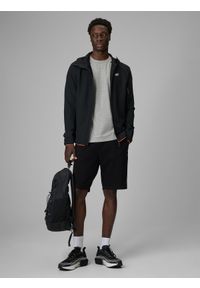 4f - 4F Spodenki dresowe męskie - czarne S. Kolor: czarny. Materiał: dresówka. Sport: fitness, turystyka piesza #1