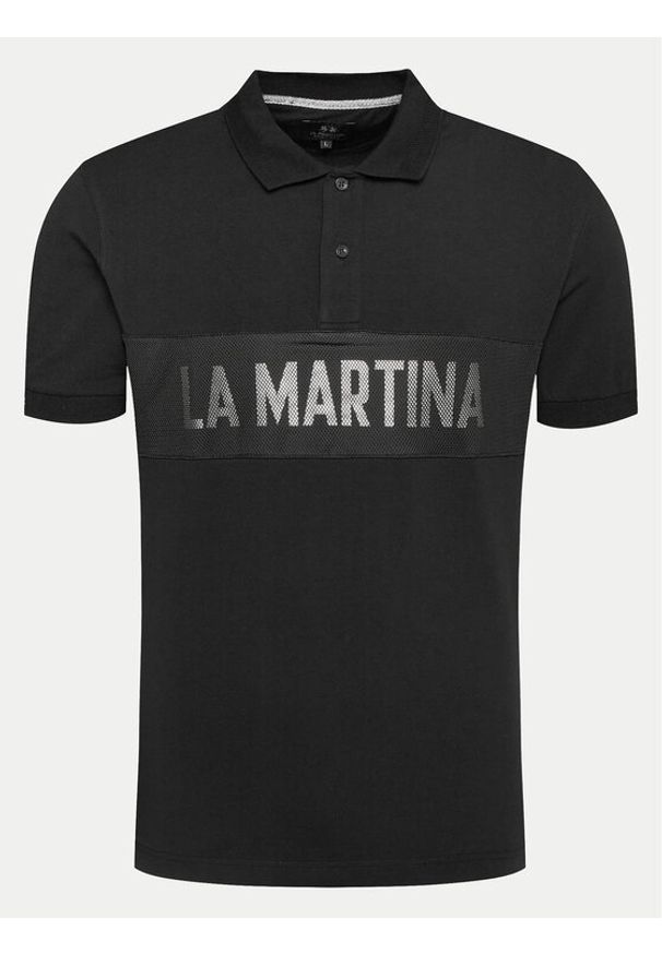 La Martina Polo YMP310 JS324 Czarny Regular Fit. Typ kołnierza: polo. Kolor: czarny. Materiał: bawełna