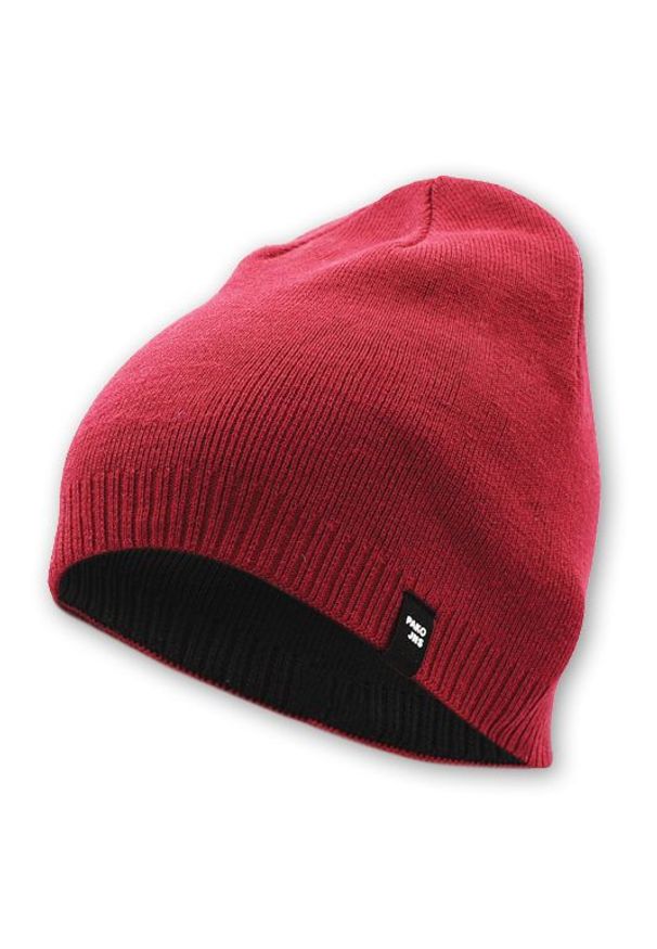 Czapka Dwustronna, Bordowo-Czarna Ciepła, Jesienno-Zimowa, Beanie -Pako Jeans. Kolor: czerwony. Materiał: akryl. Wzór: ze splotem. Sezon: jesień, zima. Styl: sportowy