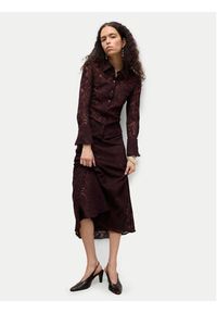 Vero Moda Spódnica midi Urshila 10336946 Bordowy Regular Fit. Kolor: czerwony. Materiał: bawełna #3