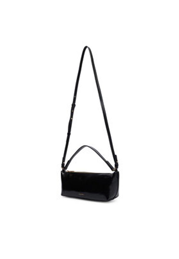 Calvin Klein Torebka Foil Logo Glossy LV04F3738G Czarny. Kolor: czarny. Materiał: skórzane