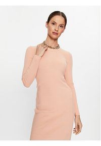 DeeZee Sukienka dzianinowa Isabella 14883 Różowy Slim Fit. Kolor: różowy. Materiał: syntetyk, dzianina