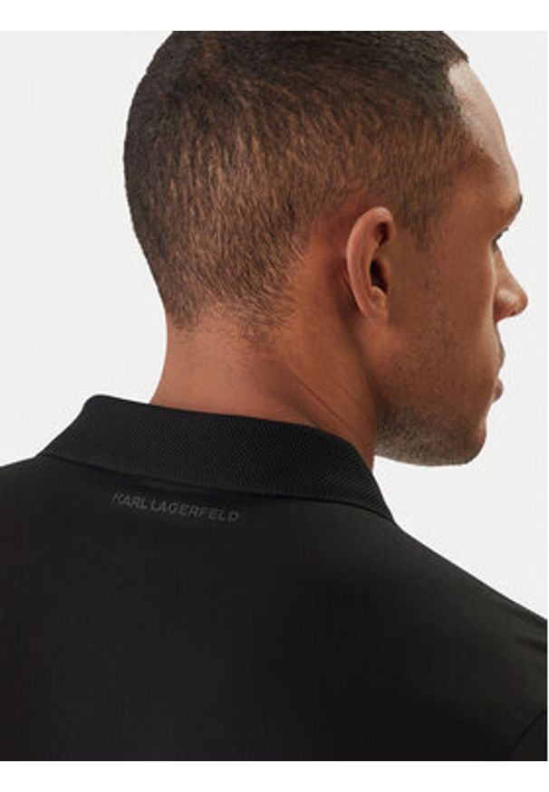 Karl Lagerfeld - KARL LAGERFELD Polo 745000 562200 Czarny Regular Fit. Typ kołnierza: polo. Kolor: czarny. Materiał: bawełna