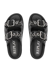Replay - REPLAY Klapki GWF5E.000.C0016S Czarny. Kolor: czarny. Materiał: skóra #5