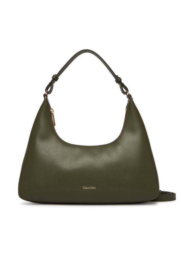 Calvin Klein Torebka Foil Logo Conv Shou?Lder Bag LV04F3272G Beżowy. Kolor: beżowy. Materiał: skórzane