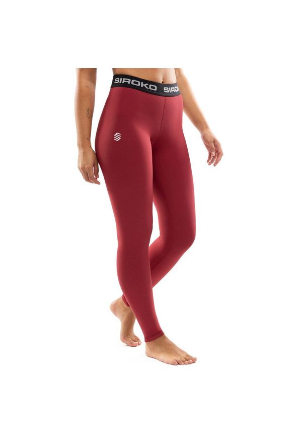 SIROKO - Damskie legginsy termoaktywne Sporty zimowe Siroko Teine-W. Kolor: brązowy. Sezon: zima