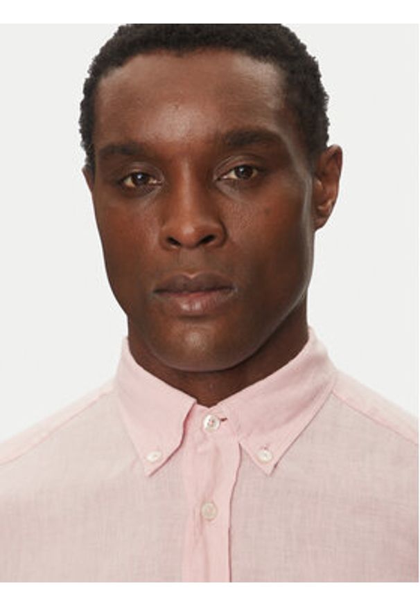 BOSS Koszula H-Roan-Bd-E-C1-243 50520283 Różowy Slim Fit. Kolor: różowy. Materiał: len