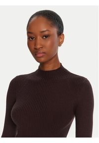 TwinSet - TWINSET Sweter 252TT3111 Brązowy Slim Fit. Kolor: brązowy. Materiał: wełna