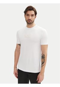 EA7 Emporio Armani T-Shirt 7M000301 AF13739 U0002 Biały Slim Fit. Kolor: biały. Materiał: wiskoza