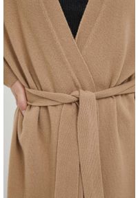United Colors of Benetton kardigan wełniany kolor brązowy lekki. Kolor: brązowy. Materiał: wełna #5