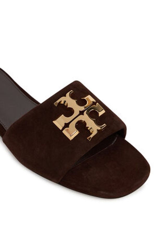Tory Burch Klapki Eleanor Slide 174839 Brązowy. Kolor: brązowy. Materiał: skóra
