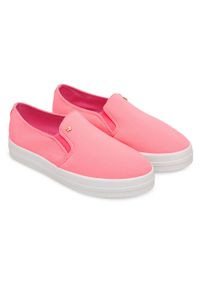 Tenisówki damskie Ideal Shoes X-2501 Różowe. Zapięcie: bez zapięcia. Kolor: różowy. Materiał: guma, tworzywo sztuczne, tkanina. Obcas: na obcasie. Wysokość obcasa: niski #2