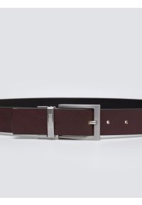 Big-Star - Pasek męski skórzany dwustronny ze srebrną klamrą czarny Ariso 906. Kolor: czarny. Materiał: skóra. Wzór: gładki. Styl: biznesowy, klasyczny, casual, elegancki #3