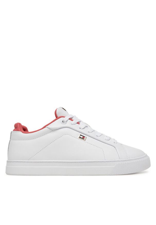 TOMMY HILFIGER - Tommy Hilfiger Sneakersy Sporty Sneaker FW0FW08899 Biały. Kolor: biały. Materiał: skóra