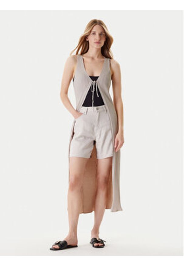 only - ONLY Kardigan Meddi 15347887 Beżowy Regular Fit. Kolor: beżowy. Materiał: syntetyk