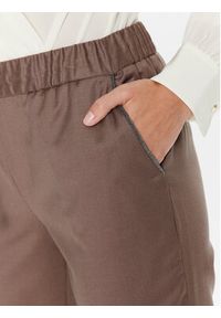 Fabiana Filippi Spodnie materiałowe PADP02W361 Brązowy Regular Fit. Kolor: brązowy. Materiał: wełna, materiał