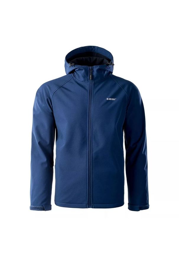 Hi-tec - Kurtka męska Softshell Hi-Tec Neti - niebieska, Rozmiar XL. Kolor: niebieski. Materiał: softshell. Sport: turystyka piesza