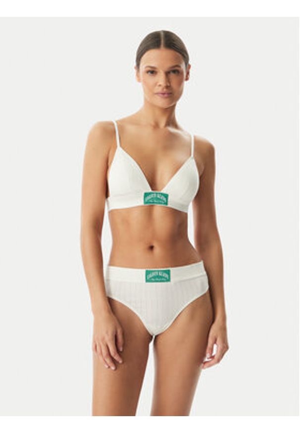 Calvin Klein Underwear Stringi LV00QF8711 Kremowy. Kolor: kremowy. Materiał: bawełna