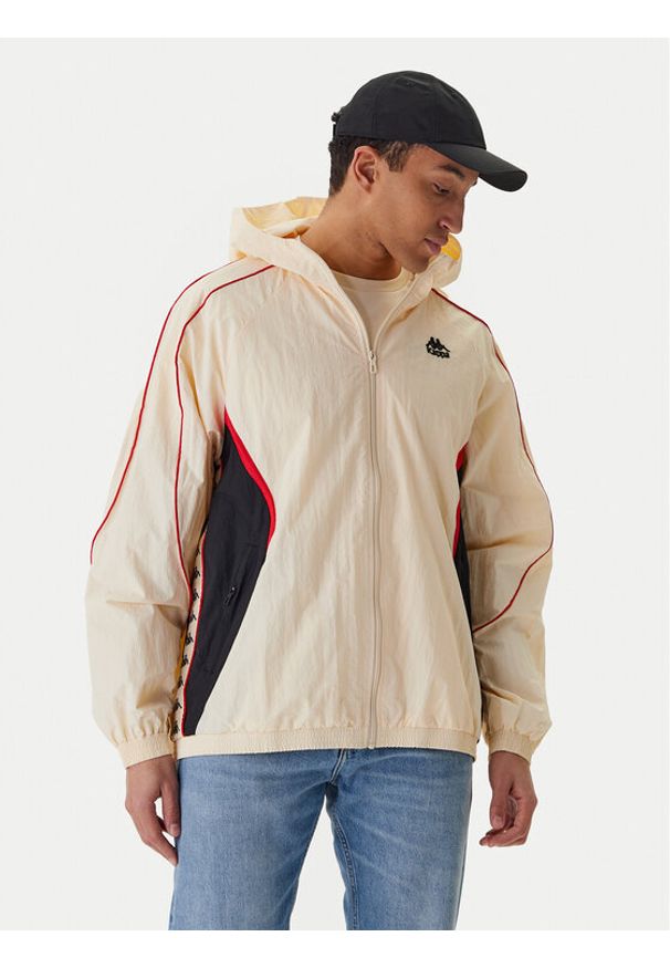 Kappa Wiatrówka Banda Silas 222 37222WW Écru Comfort Fit. Materiał: syntetyk