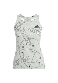 Adidas - Damski klub tenisowy graficzny tank top adidas. Kolor: zielony. Sport: tenis