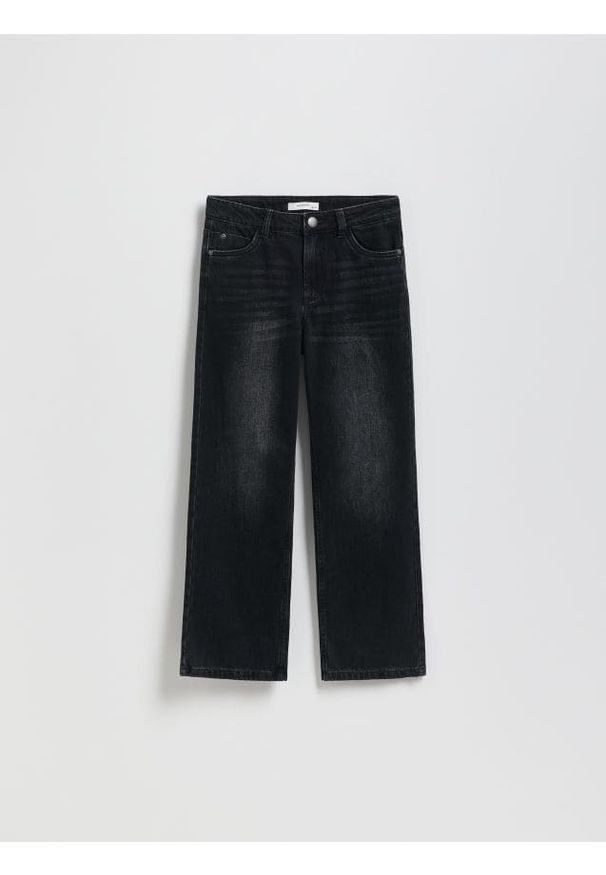 Reserved - Jeansy straight fit - czarny. Kolor: czarny