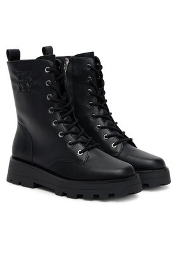 DKNY Trzewiki Sejal K3544872 Czarny. Kolor: czarny. Materiał: skóra