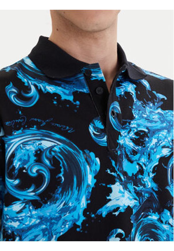 Versace Jeans Couture Polo 80GAG6S0 JS549 Niebieski Regular Fit. Typ kołnierza: polo. Kolor: niebieski. Materiał: bawełna