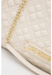 Love Moschino torebka kolor beżowy. Kolor: beżowy. Materiał: pikowane. Rodzaj torebki: na ramię #4