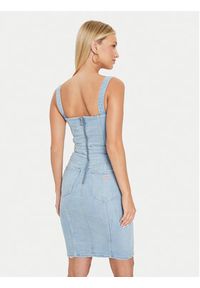 Guess Sukienka jeansowa Lidia W4YK02 D5DX2 Niebieski Slim Fit. Kolor: niebieski. Materiał: bawełna #5