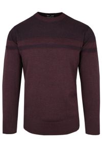 Klasyczny Sweter - Wełna z Akrylem - Pako Jeans - Bordowy. Okazja: do pracy, na spotkanie biznesowe, na co dzień. Kolor: czerwony. Materiał: bawełna, poliester. Styl: klasyczny #1