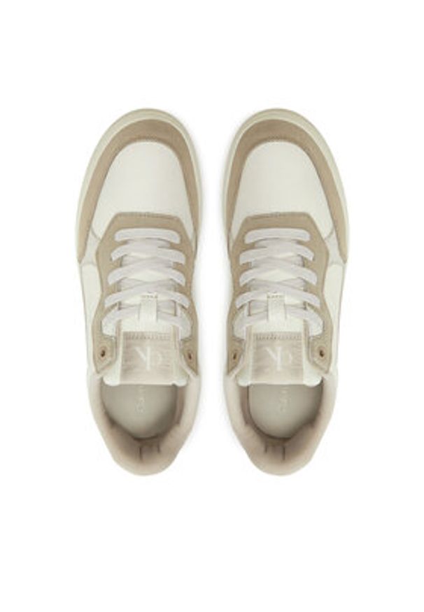 Calvin Klein Jeans Sneakersy Classic Cupsole Mg Wmm YM0YM01153 Biały. Kolor: biały. Materiał: skóra