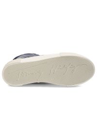 TOMMY HILFIGER - Granatowe Trampki Tommy Hilfiger Modne Pikowane Buty Damskie. Kolor: niebieski. Materiał: skóra ekologiczna, materiał. Szerokość cholewki: normalna. Styl: sportowy #4