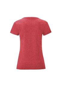 FRUIT OF THE LOOM - Koszulka Damska Iconic Heather T-shirt. Kolor: czerwony