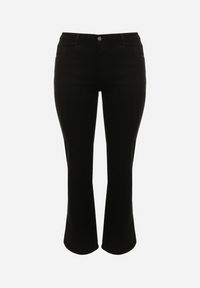 Born2be - Czarne Szerokie Jeansy z Wysokim Stanem z Bawełną i Dodatkiem Wiskozy Eprevia. Okazja: na co dzień. Stan: podwyższony. Kolekcja: plus size. Kolor: czarny. Styl: casual, klasyczny, wizytowy