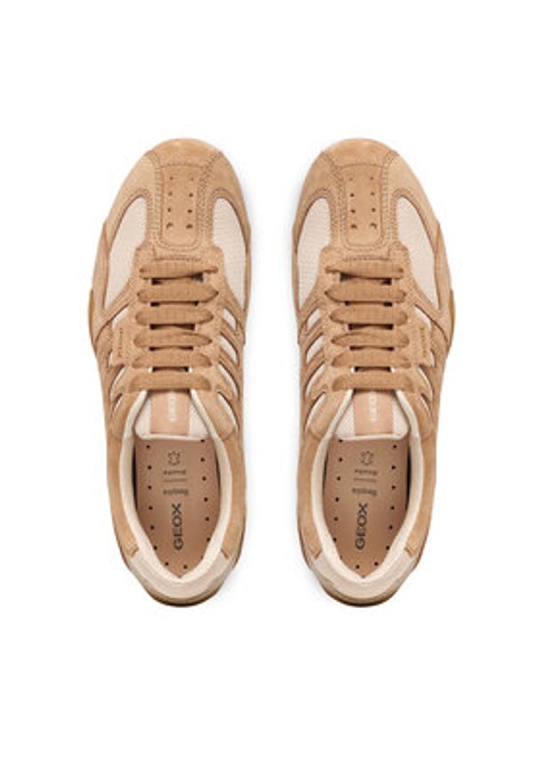 Geox Sneakersy D Snake Original D65B0A 01422 C1056 Beżowy. Kolor: beżowy. Materiał: zamsz, skóra