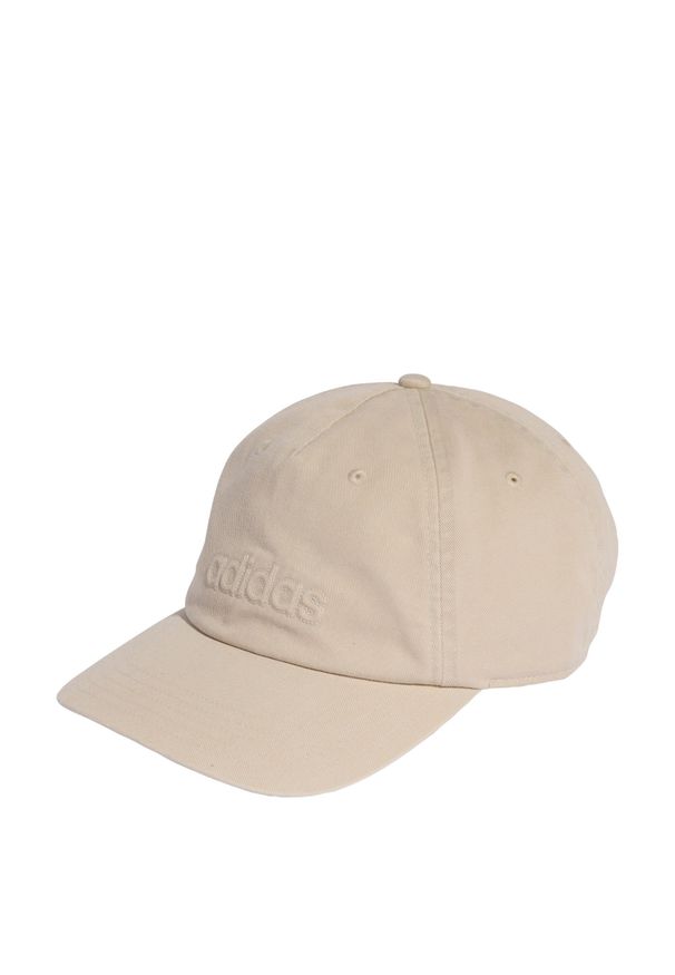 Adidas - Czapka Washed Dad. Kolor: beżowy. Styl: klasyczny