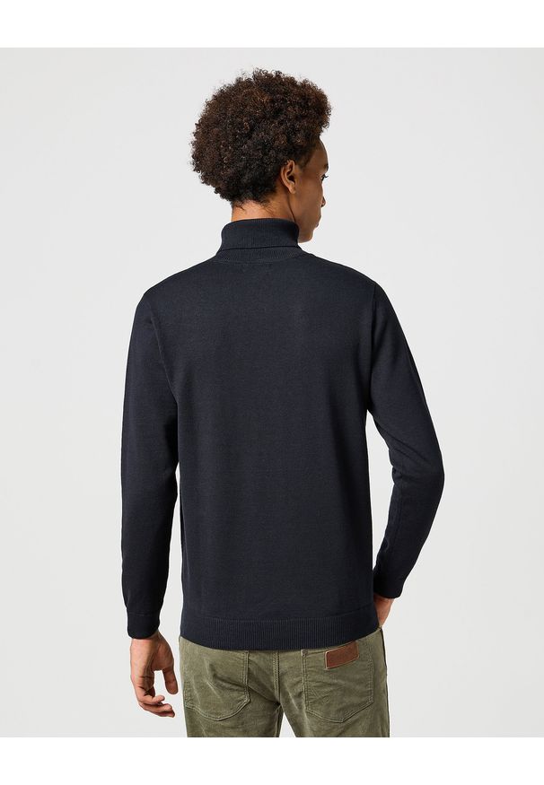 Wrangler - MĘSKI GOLF WRANGLER TURTLENECK BLACK 112356772. Typ kołnierza: golf