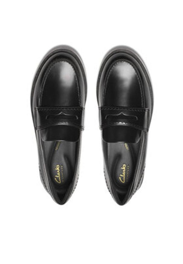 Clarks Mokasyny Straven Edge 26181277 Czarny. Kolor: czarny. Materiał: skóra