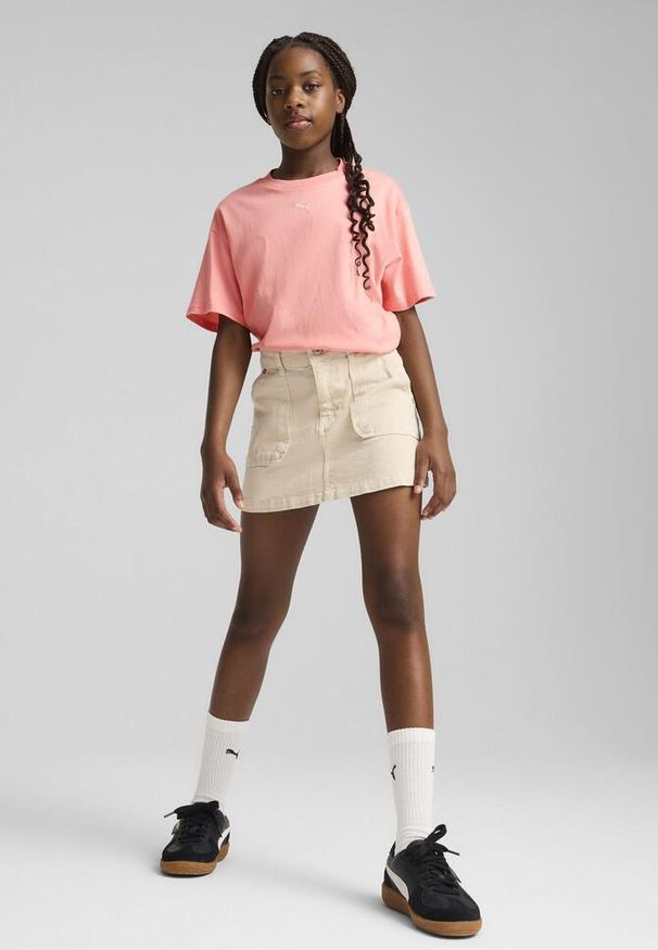 Puma - Młodzieżowa koszulka Essentials Boxy PUMA Pink Fruit. Kolor: różowy