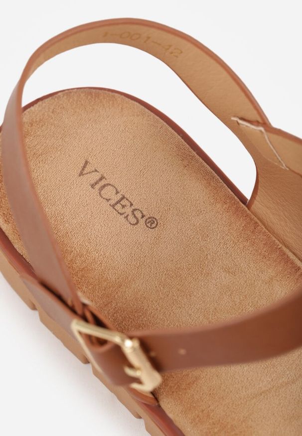 Renee - Beżowe Sandały VICES w Stylu Basic z Paskiem z Klamerką Loretha. Okazja: na co dzień. Zapięcie: pasek. Kolor: beżowy. Styl: street, casual