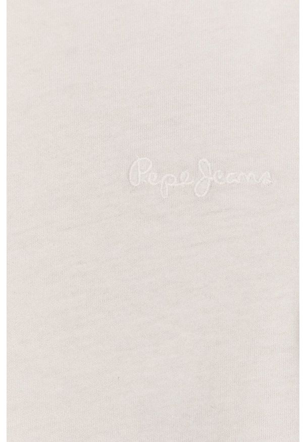 Pepe Jeans - T-shirt. Okazja: na co dzień. Kolor: biały. Materiał: dzianina. Wzór: gładki. Styl: casual