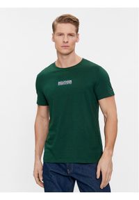 TOMMY HILFIGER - Tommy Hilfiger T-Shirt Small Hilfiger Tee MW0MW34387 Zielony Slim Fit. Kolor: zielony. Materiał: bawełna #1