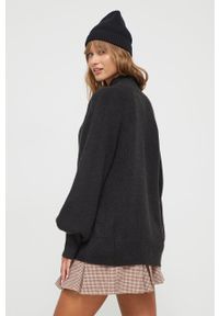 Tommy Jeans sweter damski kolor czarny z półgolfem. Kolor: czarny. Materiał: poliester, dzianina. Długość rękawa: raglanowy rękaw #3