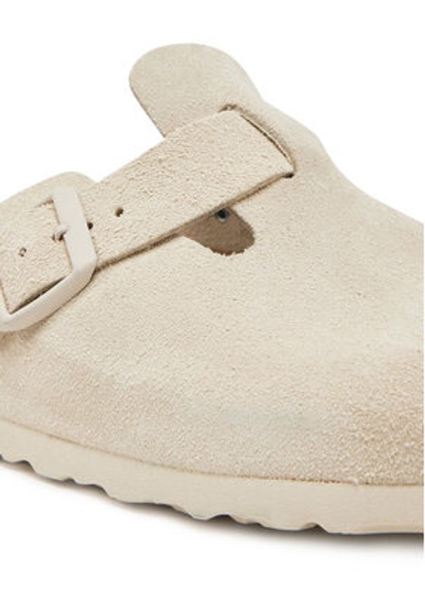 Birkenstock Klapki Boston zamsz 1027693 Biały. Kolor: biały. Materiał: zamsz, skóra