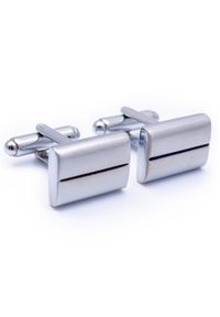 Modini - Prostokątne spinki do mankietów z poziomym paskiem N63 #1