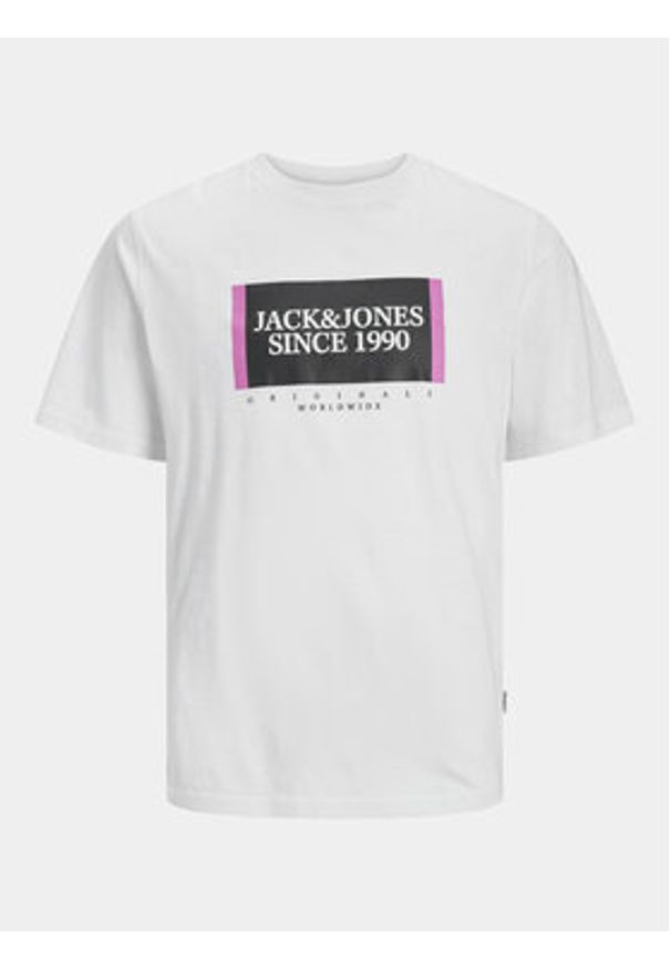 Jack & Jones - Jack&Jones T-Shirt Lafayette 12252681 Biały Standard Fit. Kolor: biały. Materiał: bawełna