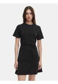 TOMMY HILFIGER - Tommy Hilfiger Sukienka codzienna WW0WW49772 Czarny Regular Fit. Okazja: na co dzień. Kolor: czarny. Materiał: bawełna. Typ sukienki: proste. Styl: casual #1