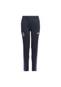 Spodnie do piłki nożnej dla dzieci Adidas Real Madrid Condivo 22 Training. Kolor: niebieski. Materiał: dresówka, materiał